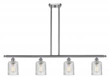 Innovations Lighting 516-4I-SN-G112C-5CL - Cobbleskill - 4 Light - 48 inch - Brushed Satin Nickel - Stem hung - Island Light