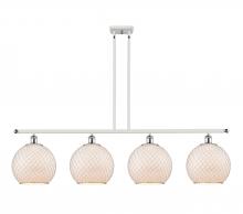 Innovations Lighting 516-4I-WPC-G121-10CSN - Farmhouse Chicken Wire - 4 Light - 48 inch - White Polished Chrome - Stem hung - Island Light