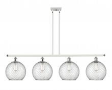 Innovations Lighting 516-4I-WPC-G122-10CSN - Farmhouse Chicken Wire - 4 Light - 48 inch - White Polished Chrome - Stem hung - Island Light