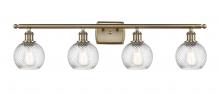 Innovations Lighting 516-4W-AB-G1214-6 - Small Twisted Swirl 4 Light Bath Vanity Light part of the Ballston Collection