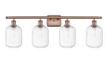 Innovations Lighting 516-4W-AC-G460-7CL - Preston Cylinder - 4 Light - 37 inch - Antique Copper - Bath Vanity Light