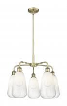 Innovations Lighting 516-5CR-AB-G480-6OP - Brookhaven Almond - 5 Light - 25 inch - Antique Brass - Stem hung - Chandelier