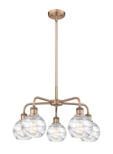 Innovations Lighting 516-5CR-AC-G1213-6CL - Athens Deco Swirl - 5 Light - 24 inch - Antique Copper - Stem hung - Chandelier