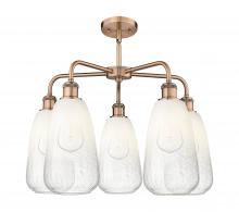 Innovations Lighting 516-5CR-AC-G480-6OP - Brookhaven Almond - 5 Light - 25 inch - Antique Copper - Stem hung - Chandelier