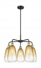 Innovations Lighting 516-5CR-BAB-G480-6AM - Brookhaven Almond - 5 Light - 25 inch - Black Antique Brass - Stem hung - Chandelier