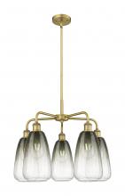 Innovations Lighting 516-5CR-BB-G480-6SL - Brookhaven Almond - 5 Light - 25 inch - Brushed Brass - Stem hung - Chandelier