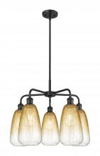 Innovations Lighting 516-5CR-BK-G480-6AM - Brookhaven Almond - 5 Light - 25 inch - Matte Black - Stem hung - Chandelier