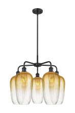 Innovations Lighting 516-5CR-BK-G484-7AM - Brookhaven Flute - 5 Light - 26 inch - Matte Black - Stem hung - Chandelier