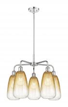 Innovations Lighting 516-5CR-PC-G480-6AM - Brookhaven Almond - 5 Light - 25 inch - Polished Chrome - Stem hung - Chandelier