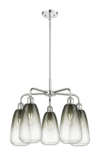 Innovations Lighting 516-5CR-PC-G480-6SL - Brookhaven Almond - 5 Light - 25 inch - Polished Chrome - Stem hung - Chandelier