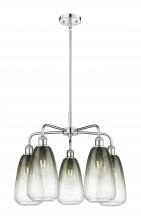 Innovations Lighting 516-5CR-PN-G480-6SL - Brookhaven Almond - 5 Light - 25 inch - Polished Nickel - Stem hung - Chandelier