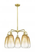 Innovations Lighting 516-5CR-SG-G480-6AM - Brookhaven Almond - 5 Light - 25 inch - Satin Gold - Stem hung - Chandelier