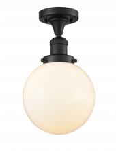 Innovations Lighting 517-1CH-BK-G201-8-LED - Beacon - 1 Light - 8 inch - Matte Black - Semi-Flush Mount