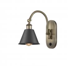 Innovations Lighting 518-1W-AB-M8-BK - Smithfield - 1 Light - 7 inch - Antique Brass - Adjustable Swing Arm