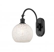 Innovations Lighting 518-1W-BK-G1216-8WM - White Mouchette - 1 Light - 8 inch - Matte Black - Adjustable Swing Arm