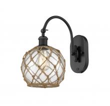 Innovations Lighting 518-1W-BK-G122-8RB - Farmhouse Rope - 1 Light - 8 inch - Matte Black - Adjustable Swing Arm