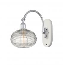 Innovations Lighting 518-1W-WPC-G555-8CL - Ithaca - 1 Light - 8 inch - White Polished Chrome - Adjustable Swing Arm