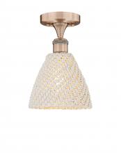 Innovations Lighting 616-1F-AC-NBD-75-NAT - Bristol Natural - 1 Light - 8 inch - Antique Copper - Semi-Flush Mount