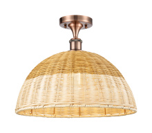 Innovations Lighting 616-1F-AC-NBD2-16-NAT - Bristol Natural II - 1 Light - 16 inch - Antique Copper - Semi-Flush Mount
