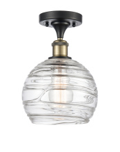 Innovations Lighting 616-1F-BAB-G1213-8CL - Athens Deco Swirl - 1 Light - 8 inch - Black Antique Brass - Semi-Flush Mount