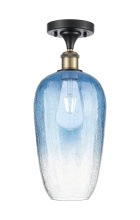 Innovations Lighting 616-1F-BAB-G484-7SB - Brookhaven Flute - 1 Light - 7 inch - Black Antique Brass - Semi-Flush Mount