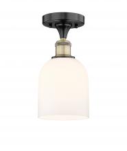 Innovations Lighting 616-1F-BAB-G558-6GWH - Bella - 1 Light - 6 inch - Black Antique Brass - Semi-Flush Mount