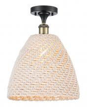 Innovations Lighting 616-1F-BAB-NBD-12-NAT - Bristol Natural - 1 Light - 6 inch - Black Antique Brass - Semi-Flush Mount