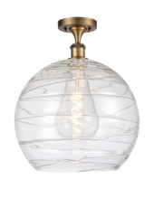Innovations Lighting 616-1F-BB-G1213-14CL - Athens Deco Swirl - 1 Light - 14 inch - Brushed Brass - Semi-Flush Mount