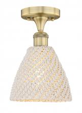 Innovations Lighting 616-1F-BB-NBD-75-NAT - Bristol Natural - 1 Light - 8 inch - Brushed Brass - Semi-Flush Mount