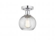 Innovations Lighting 616-1F-PC-G1214-6 - Athens Twisted Swirl 1 Light 6 inch Semi-Flush Mount