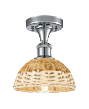 Innovations Lighting 616-1F-PC-NBD2-75-NAT - Bristol Natural II - 1 Light - 8 inch - Polished Chrome - Semi-Flush Mount
