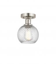 Innovations Lighting 616-1F-SN-G1214-6 - Athens Twisted Swirl 1 Light 6 inch Semi-Flush Mount
