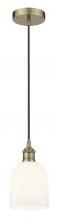 Innovations Lighting 616-1P-AB-G558-6GWH - Bella - 1 Light - 6 inch - Antique Brass - Cord hung - Mini Pendant