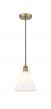 Innovations Lighting 616-1P-AB-GBC-81-LED - Berkshire - 1 Light - 8 inch - Antique Brass - Cord hung - Mini Pendant