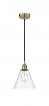 Innovations Lighting 616-1P-AB-GBC-82-LED - Berkshire - 1 Light - 8 inch - Antique Brass - Cord hung - Mini Pendant