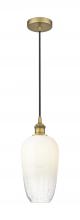 Innovations Lighting 616-1P-BB-G484-7OP - Brookhaven Flute - 1 Light - 7 inch - Brushed Brass - Cord hung - Mini Pendant