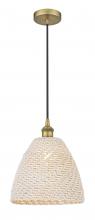 Innovations Lighting 616-1P-BB-NBD-12-NAT - Bristol Natural - 1 Light - 6 inch - Brushed Brass - Cord hung - Mini Pendant