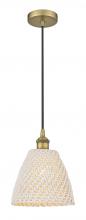 Innovations Lighting 616-1P-BB-NBD-9-NAT - Bristol Natural - 1 Light - 6 inch - Brushed Brass - Cord hung - Mini Pendant