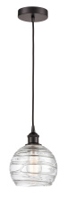 Innovations Lighting 616-1P-OB-G1213-8CL - Athens Deco Swirl - 1 Light - 8 inch - Oil Rubbed Bronze - Cord hung - Mini Pendant