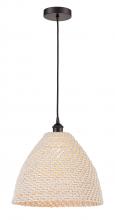 Innovations Lighting 616-1P-OB-NBD-16-NAT - Bristol Natural - 1 Light - 6 inch - Oil Rubbed Bronze - Cord hung - Mini Pendant