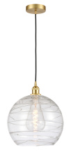 Innovations Lighting 616-1P-SG-G1213-14CL - Athens Deco Swirl - 1 Light - 14 inch - Satin Gold - Cord hung - Mini Pendant