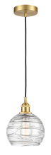 Innovations Lighting 616-1P-SG-G1213-8CL - Athens Deco Swirl - 1 Light - 8 inch - Satin Gold - Cord hung - Mini Pendant