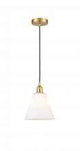 Innovations Lighting 616-1P-SG-GBC-81-LED - Berkshire - 1 Light - 8 inch - Satin Gold - Cord hung - Mini Pendant