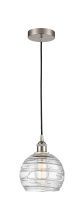 Innovations Lighting 616-1P-SN-G1213-8CL - Athens Deco Swirl - 1 Light - 8 inch - Brushed Satin Nickel - Cord hung - Mini Pendant
