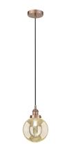 Innovations Lighting 616-1PH-AC-G208-8 - Beacon - 1 Light - 8 inch - Antique Copper - Cord hung - Mini Pendant