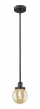 Innovations Lighting 616-1S-BK-G208-6 - Beacon - 1 Light - 6 inch - Matte Black - Stem hung - Mini Pendant