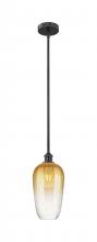 Innovations Lighting 616-1S-BK-G484-7AM - Brookhaven Flute - 1 Light - 7 inch - Matte Black - Stem hung - Mini Pendant