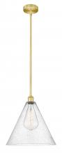 Innovations Lighting 616-1S-SG-GBC-164 - Berkshire - 1 Light - 16 inch - Satin Gold - Stem hung - Pendant