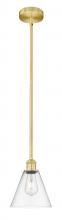 Innovations Lighting 616-1S-SG-GBC-82 - Berkshire - 1 Light - 8 inch - Satin Gold - Stem hung - Mini Pendant