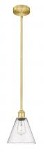 Innovations Lighting 616-1S-SG-GBC-84 - Berkshire - 1 Light - 8 inch - Satin Gold - Stem hung - Mini Pendant